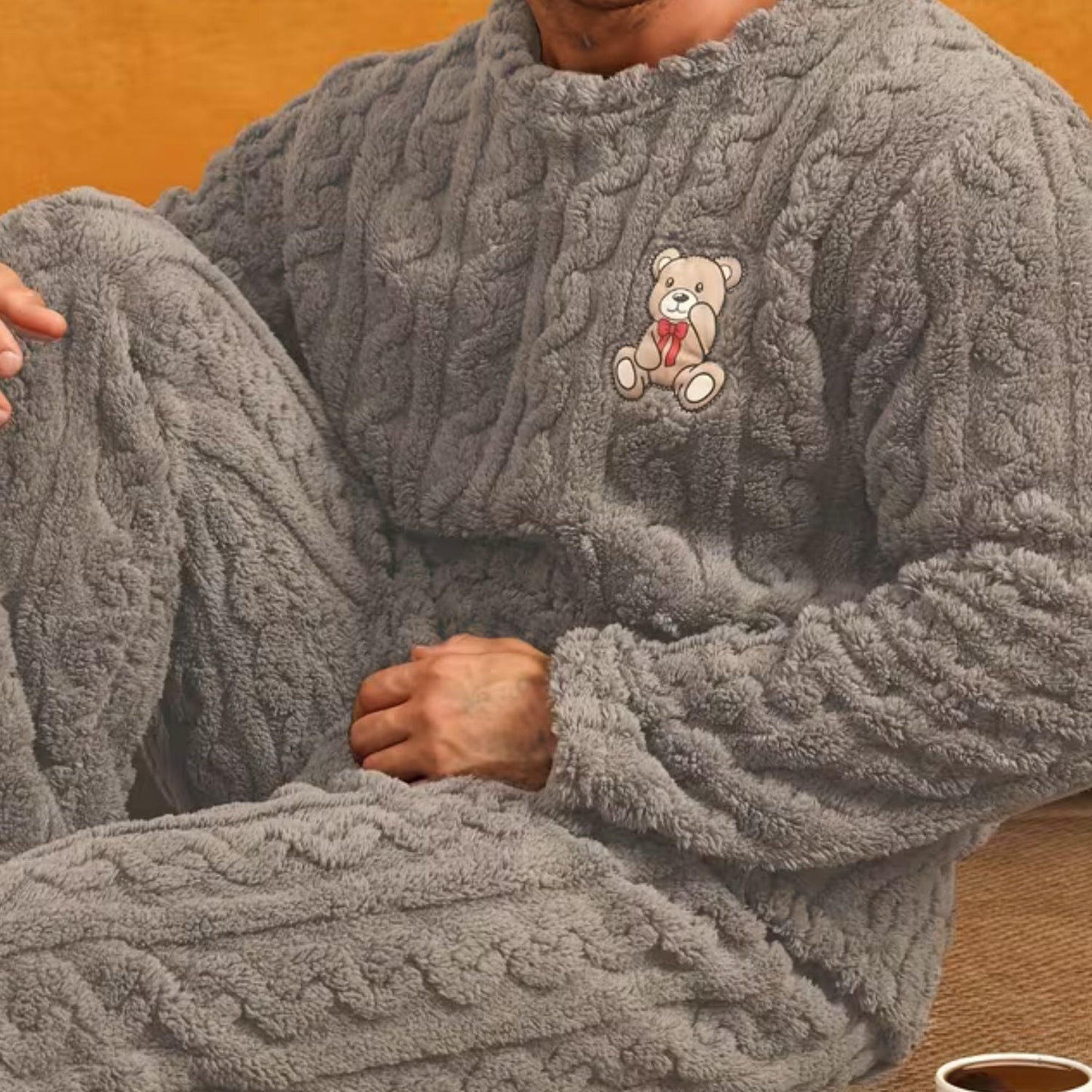 Plush Jacquard Bear Pyjama Set | Zyphhra