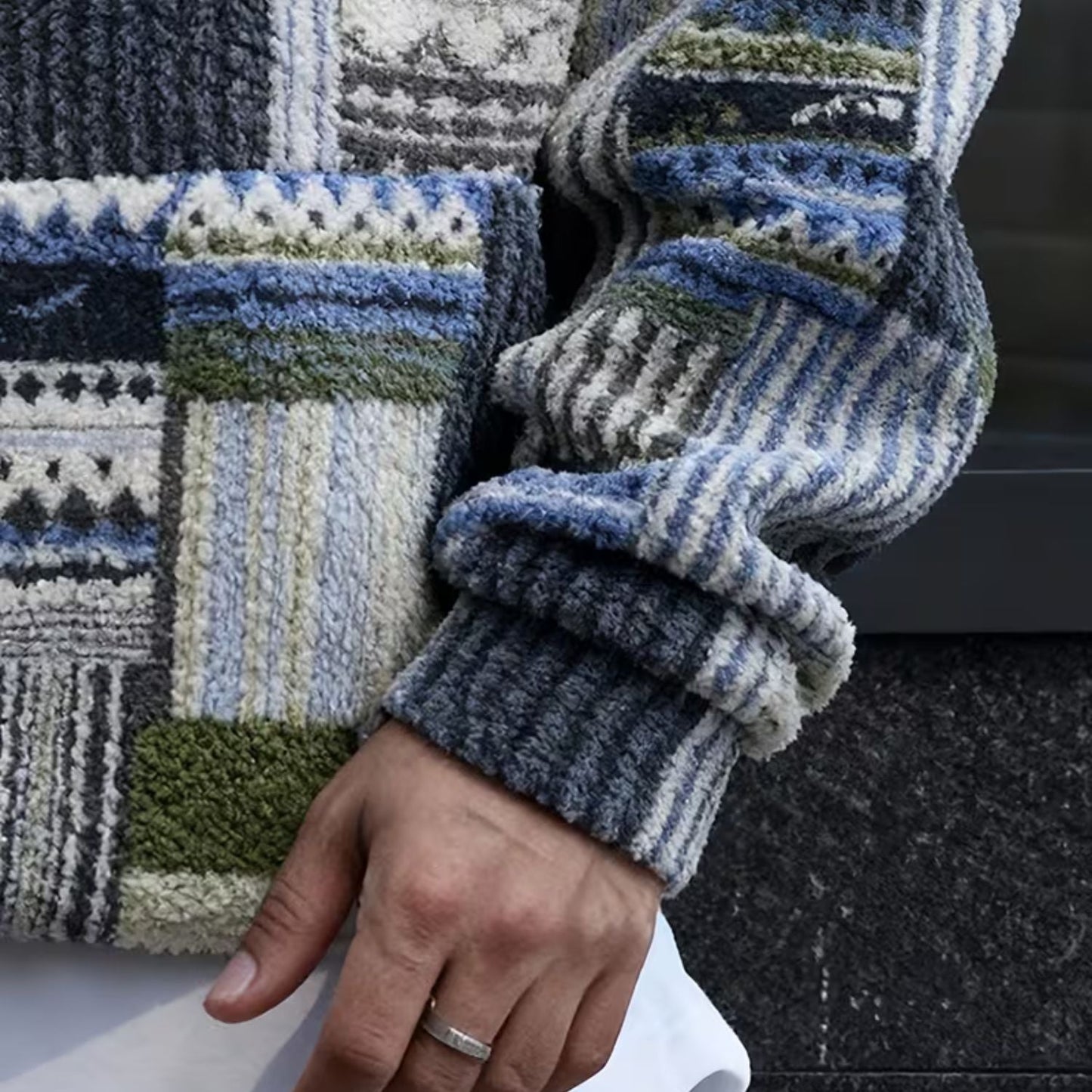 Patchwork Sherpa Half Zip Hoodie | Zyphhra