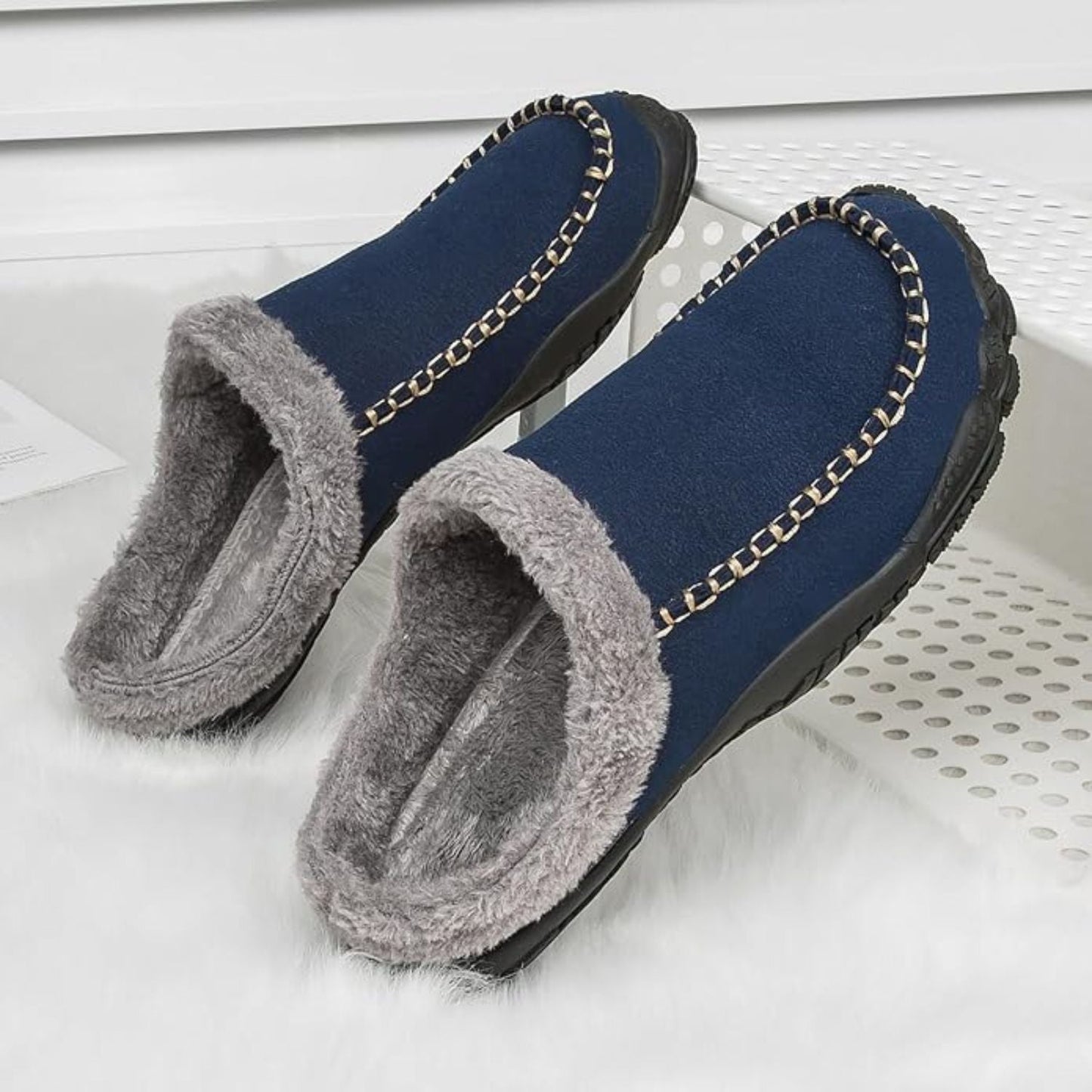 Fleece Lined Moccasin Slippers | Zyphhra