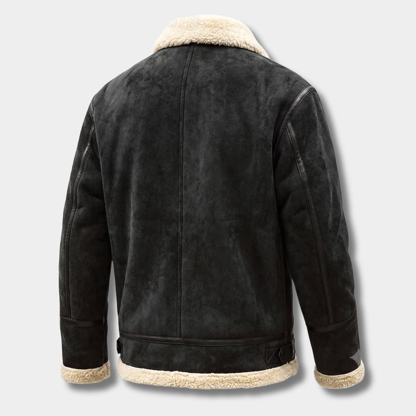 Plush Sherpa-Lined Suede Aviator Jacket | Zyphhra