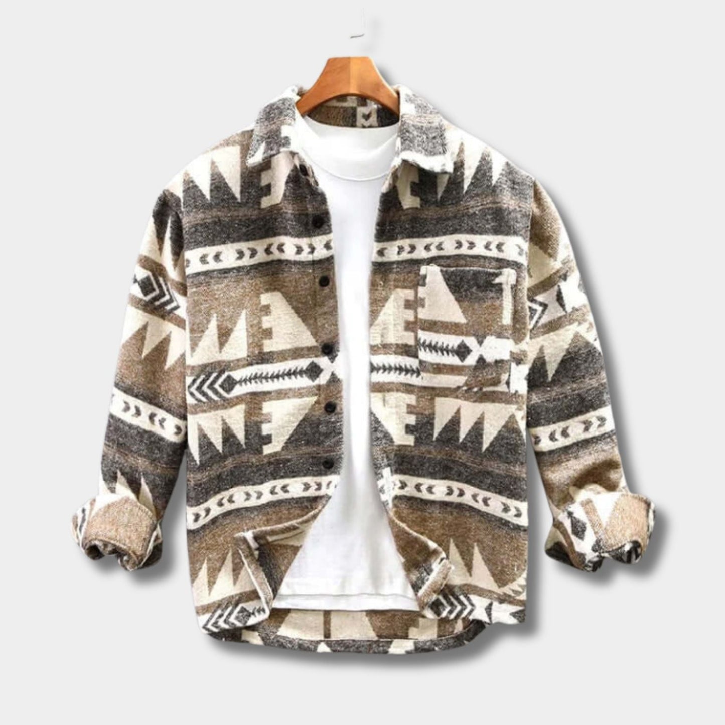 Southwestern Pattern Flannel Shirt Jacket | Zyphhra