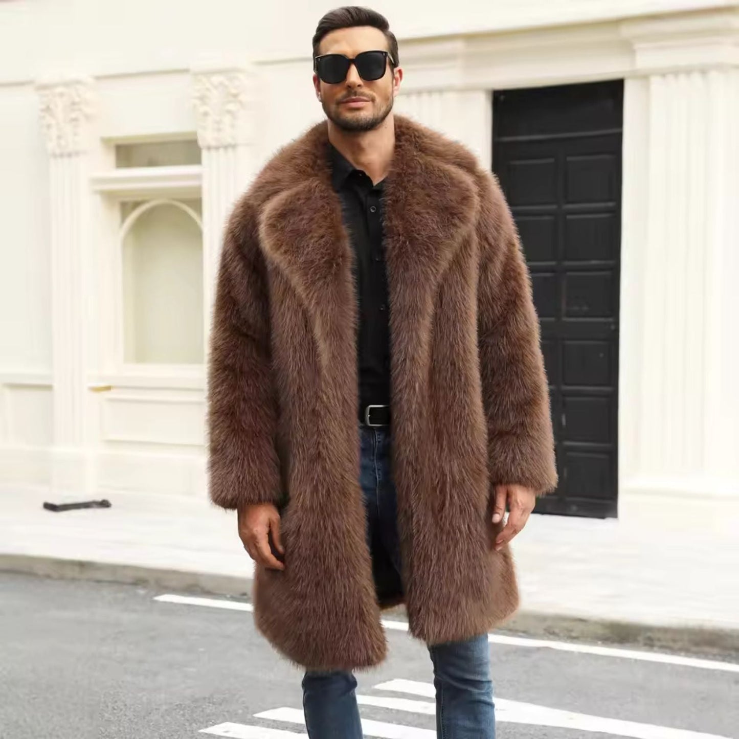 Voluminous Collar Luxury Fur Coat | Zyphhra