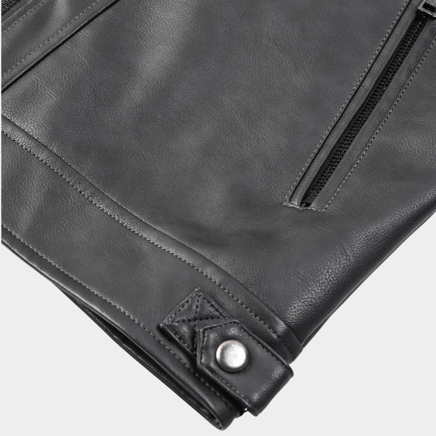 Quilted Stand-Collar Leather Jacket | Zyphhra