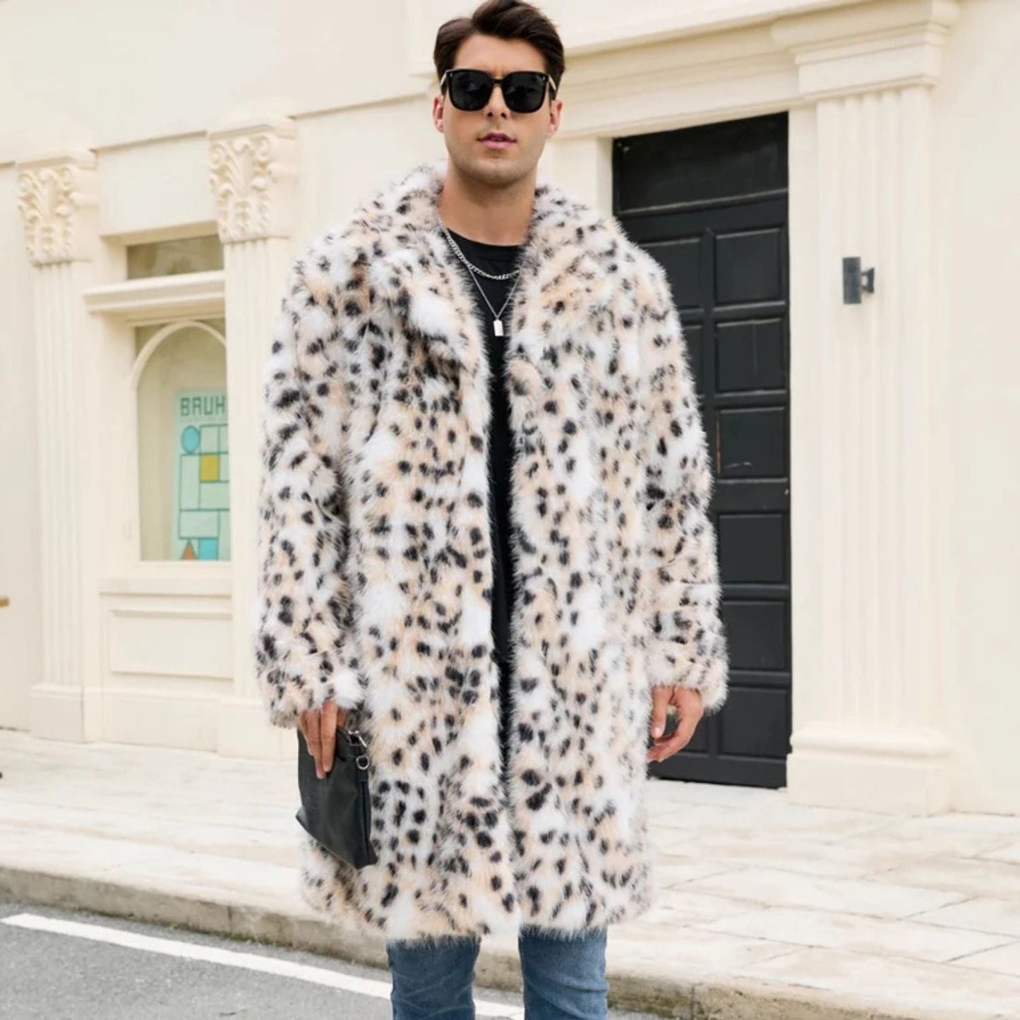 Speckled Pattern Plush Fur Coat | Zyphhra