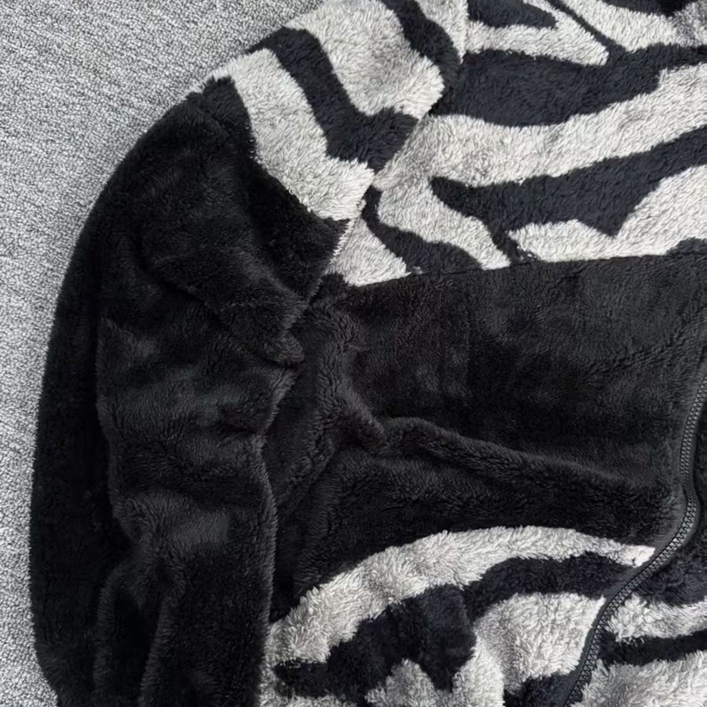 Zebra Print Faux Fur Jacket | Zyphhra