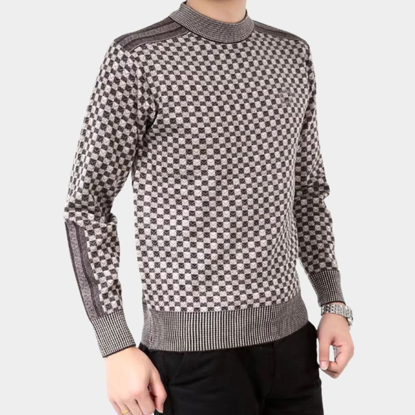 Checkered Knit Jumper | Zyphhra