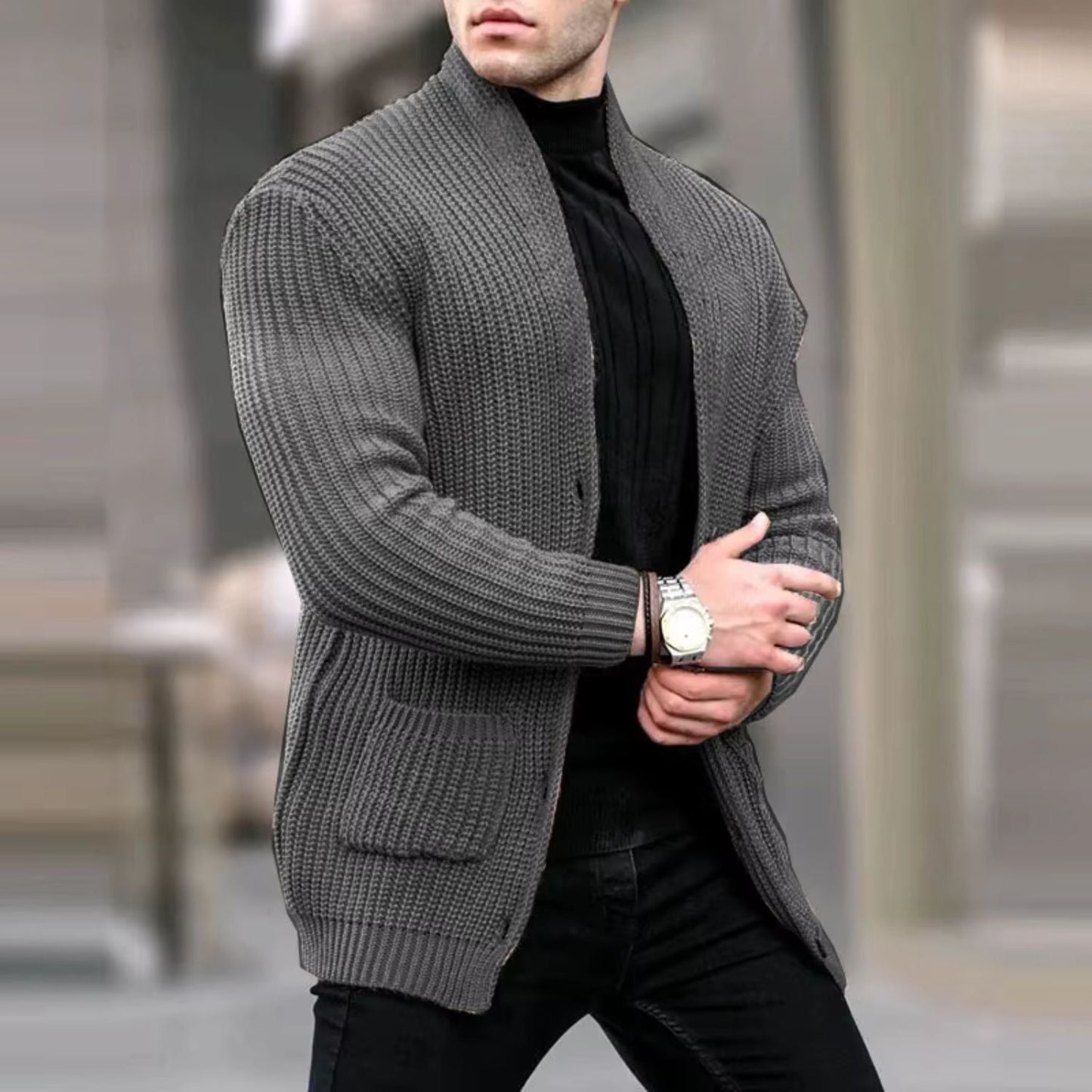 Shawl Collar Knit Cardigan | Zyphhra