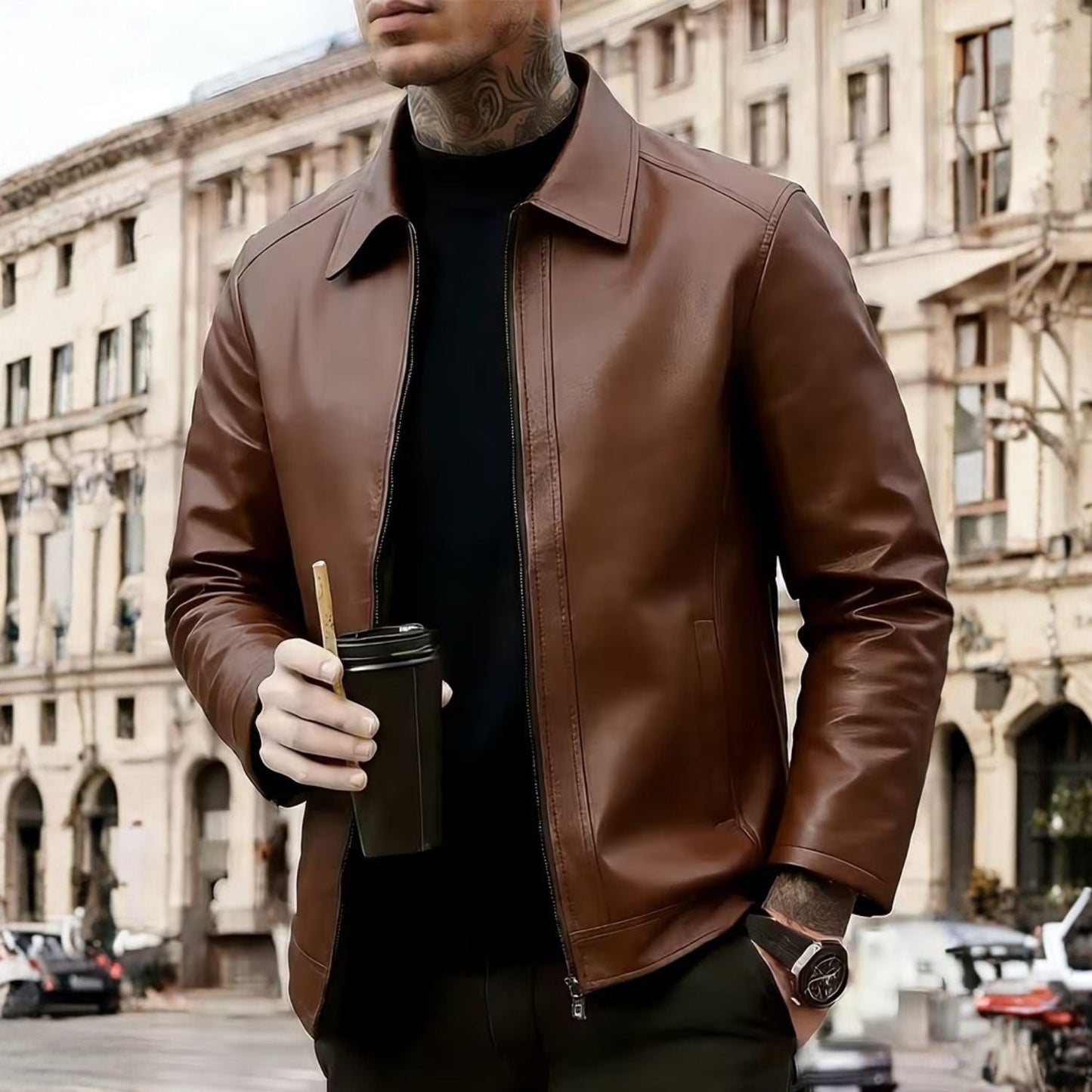 Classic Moto Leather Jacket | Zyphhra
