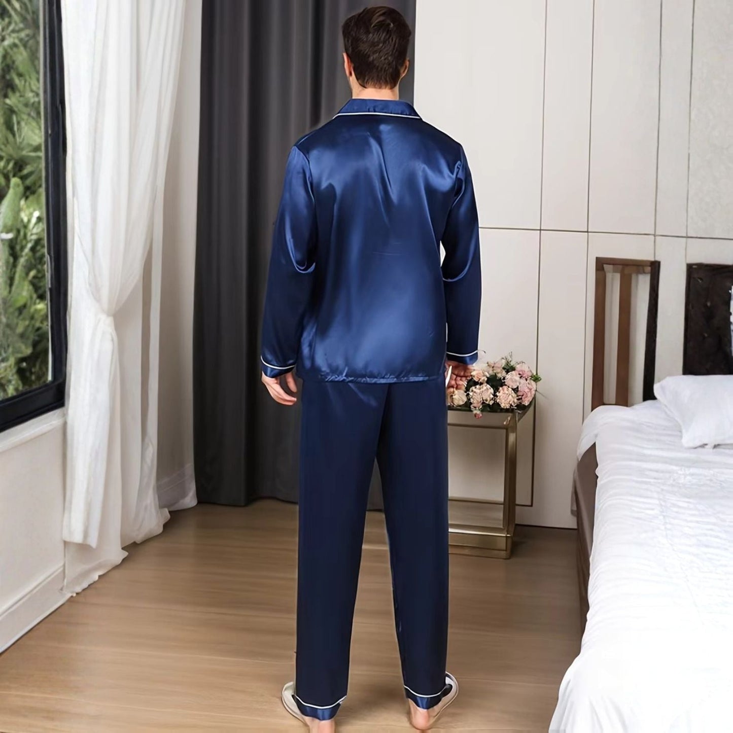 Silky Piping Button Pyjama Set | Zyphhra