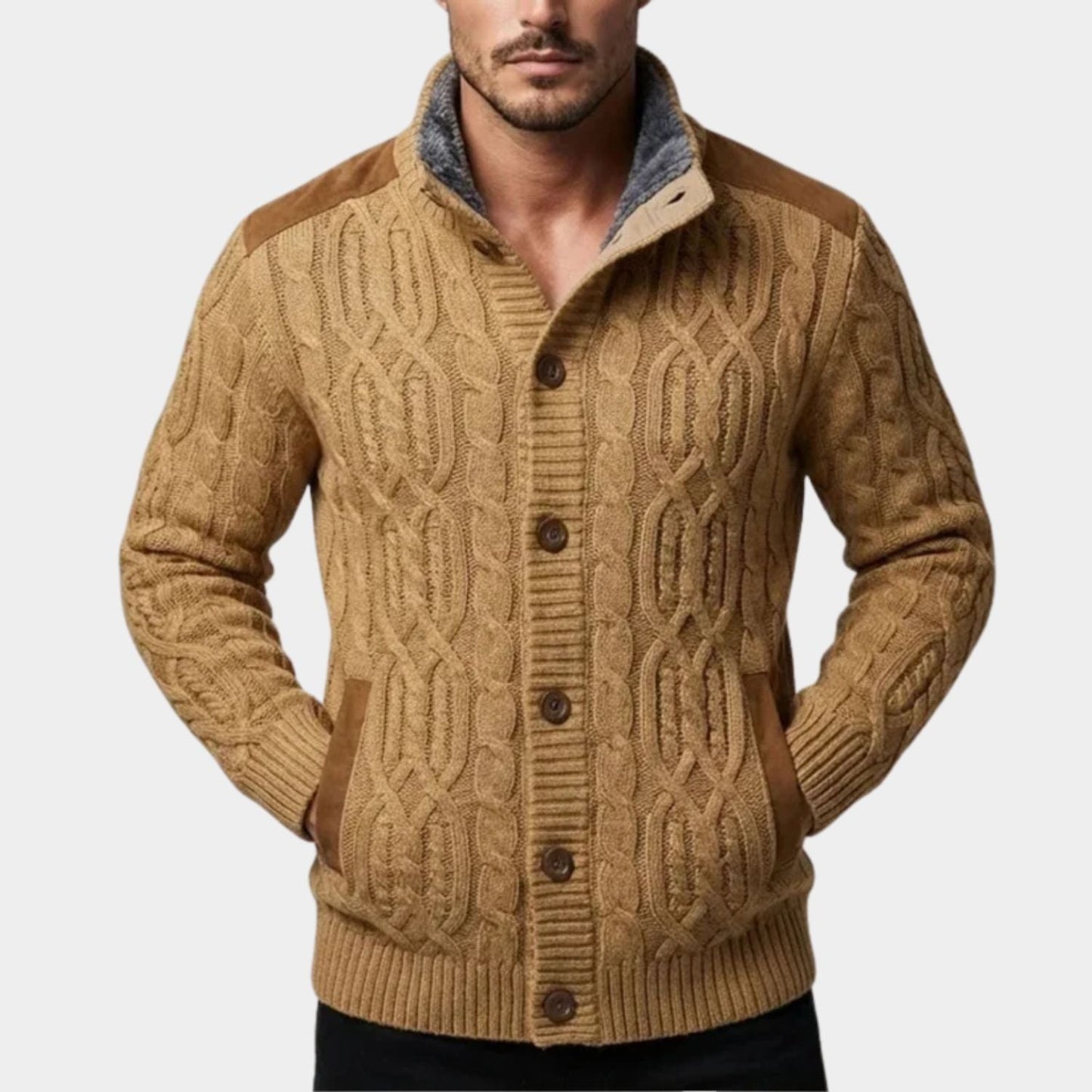 Sherpa Cable Knit Cardigan | Zyphhra