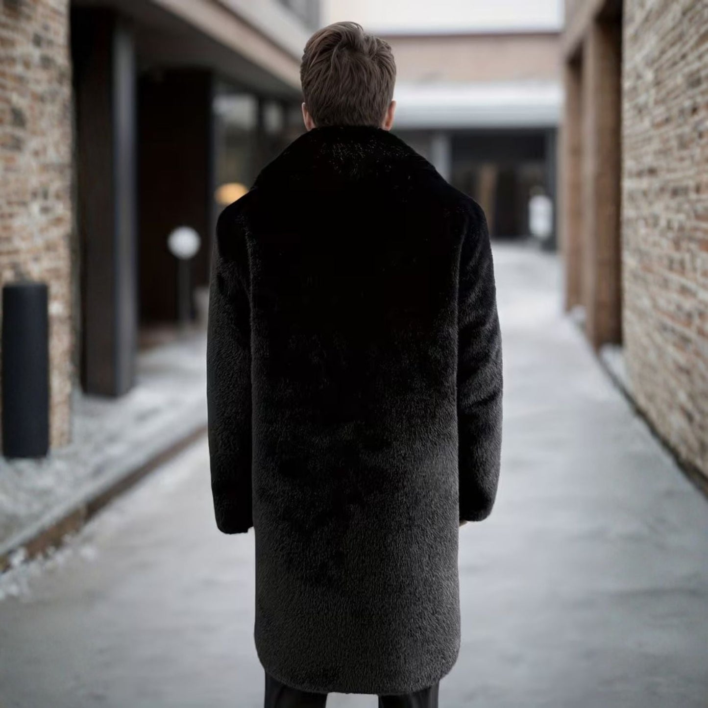 Plush Lapel Fur Coat | Zyphhra