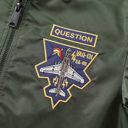 Embroidered Flight Aviator Jacket | Zyphhra