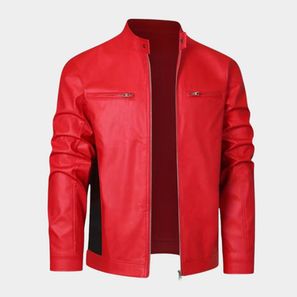 Heritage Stand Collar Leather Jacket | Zyphhra