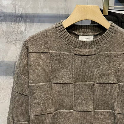 Textured Knit Crew Neck Jumper | Zyphhra