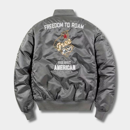 Embroidered Nylon Aviator Jacket | Zyphhra