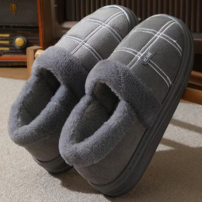 Plaid Fleece Slip-On Slippers | Zyphhra