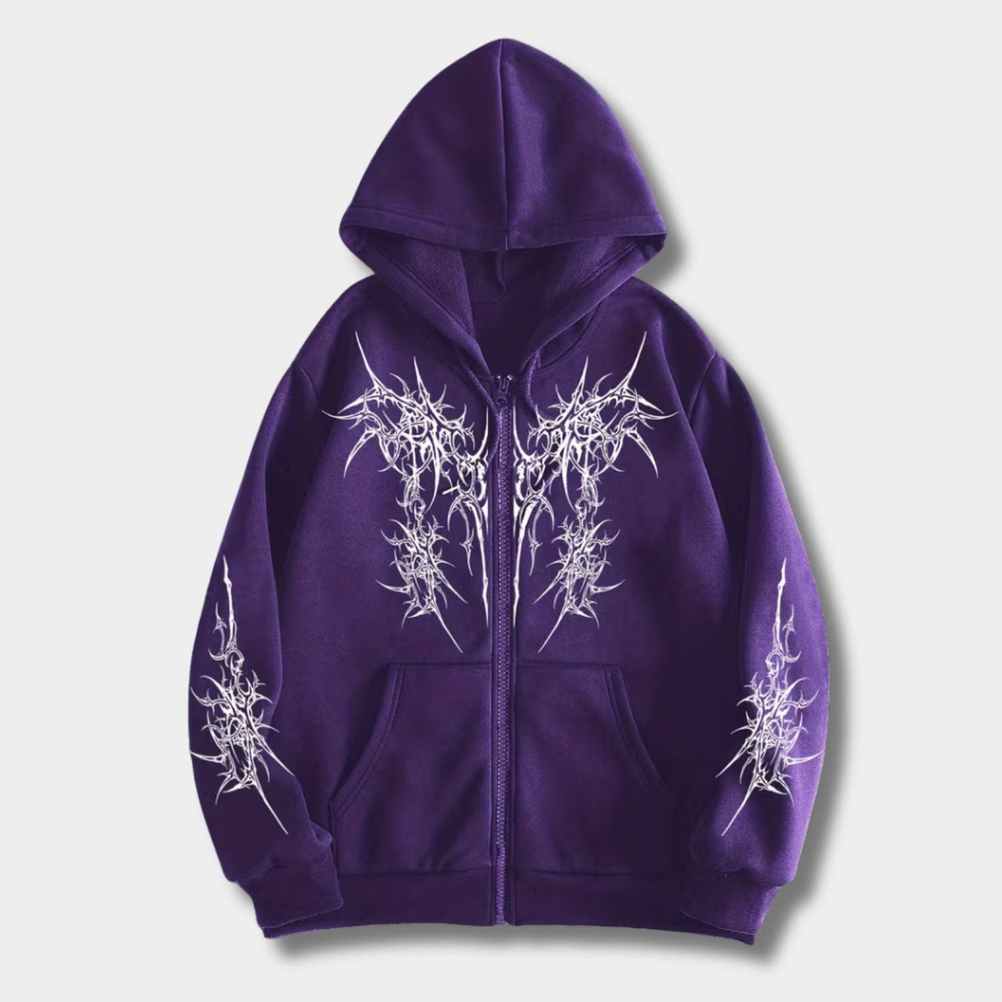 Gothic Dark Streetwear Zip Hoodie | Zyphhra