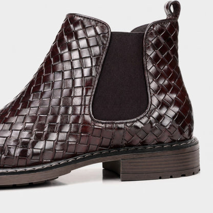 Woven Leather Chelsea Boots | Zyphhra