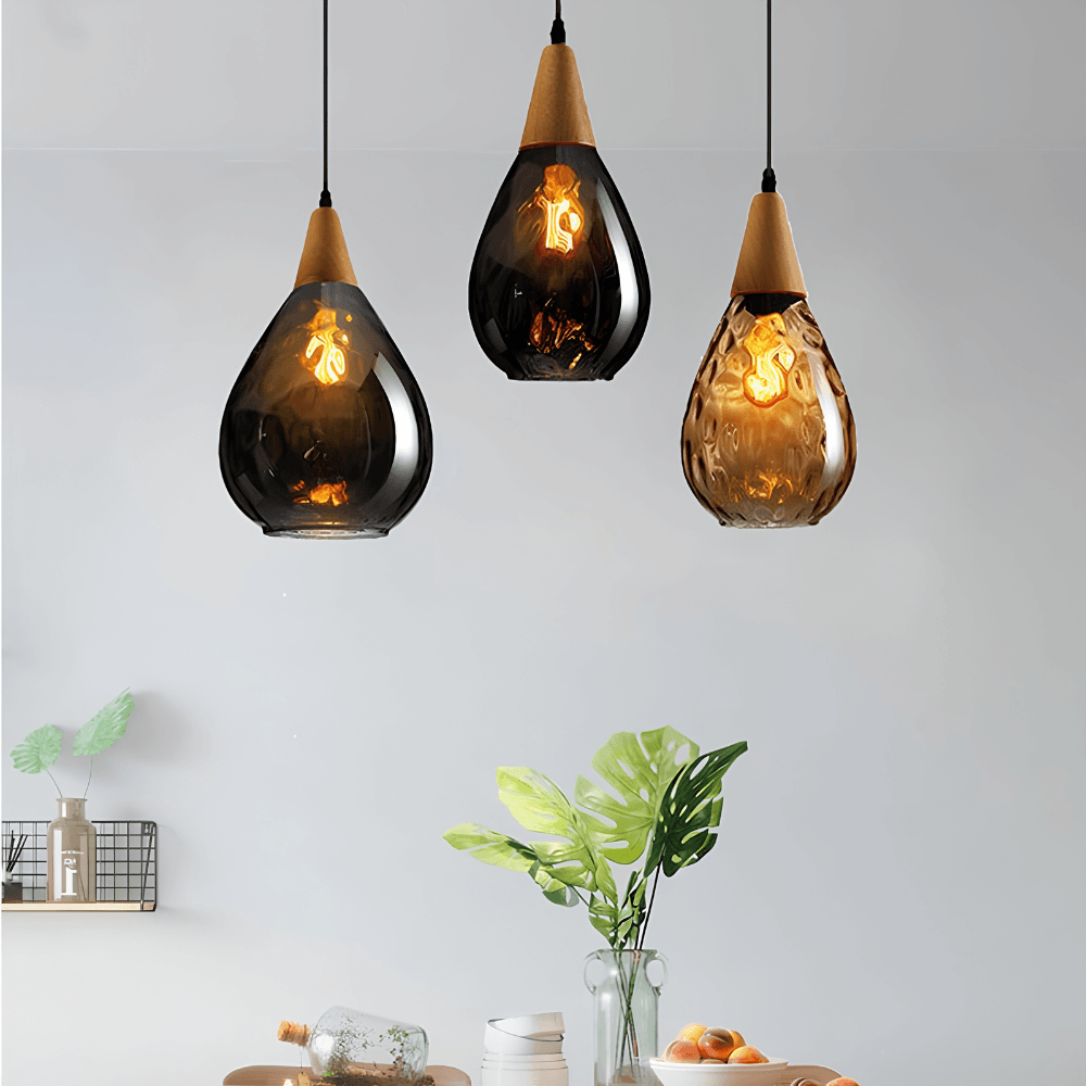 Elegant Teardrop Glass Pendant Light | Zyphhra