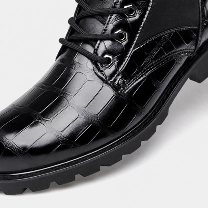 Embossed Combat Ankle Boots | Zyphhra