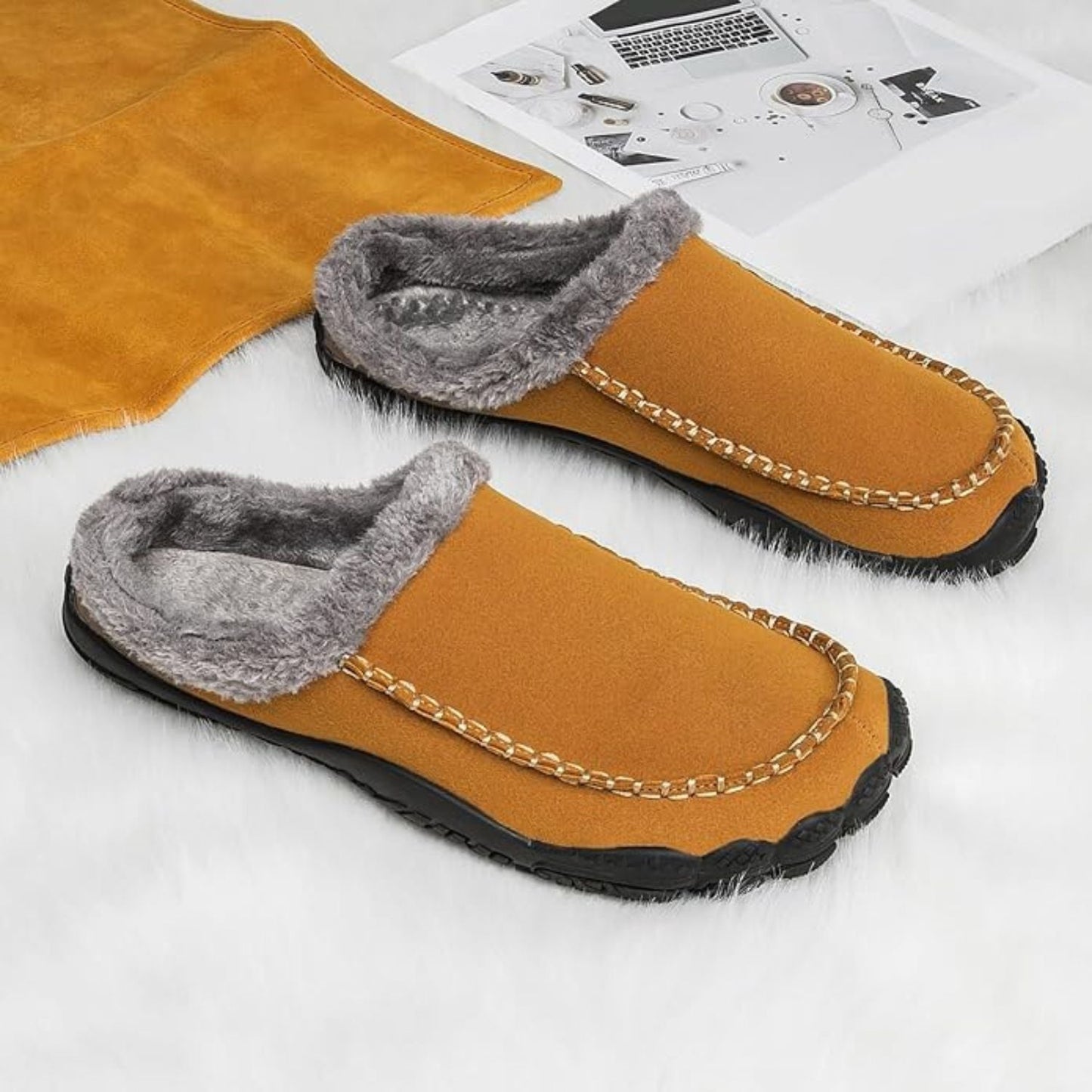 Fleece Lined Moccasin Slippers | Zyphhra
