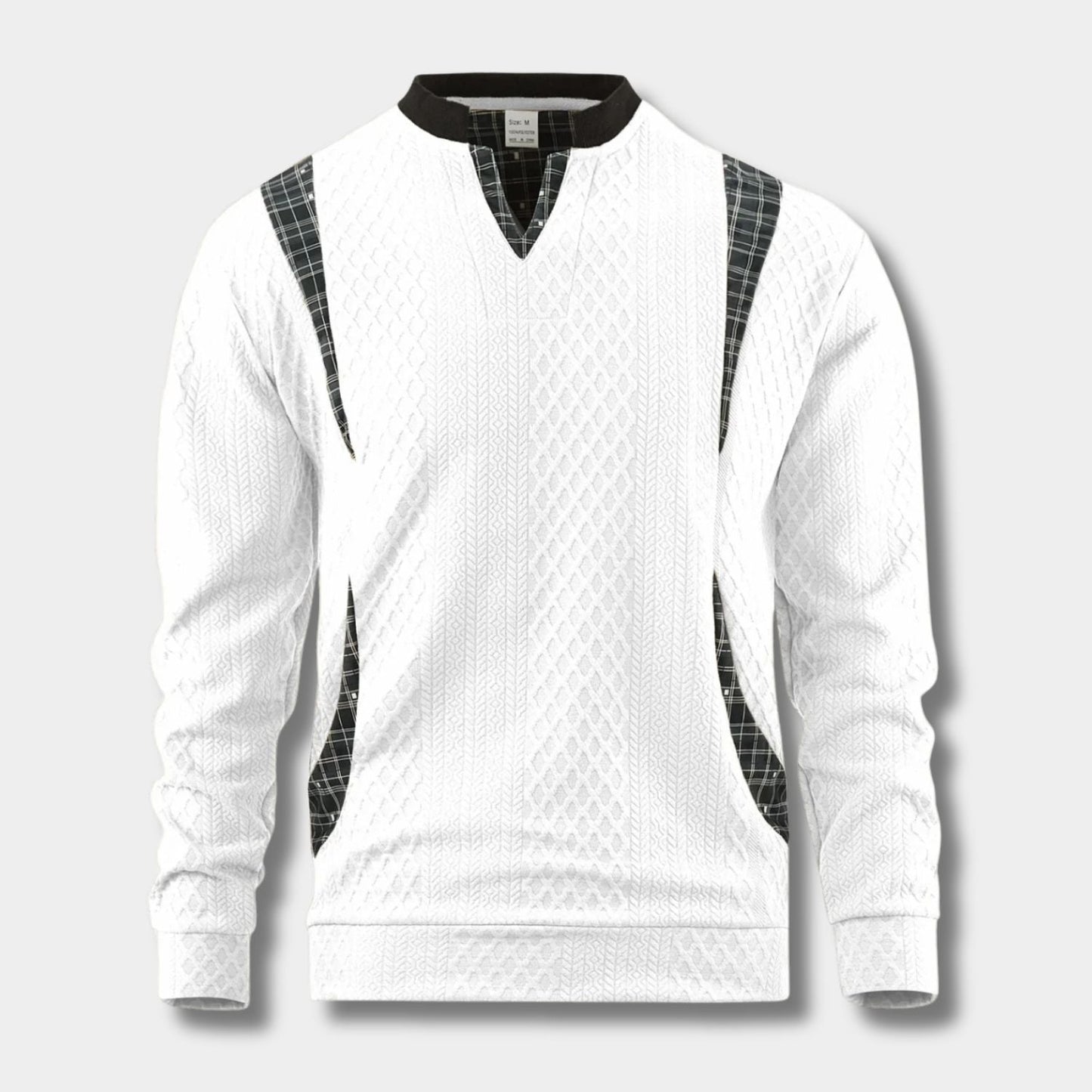 Checkered Panel Knit Jumper | Zyphhra