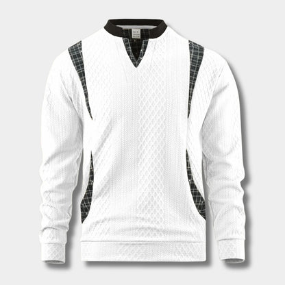 Checkered Panel Knit Jumper | Zyphhra