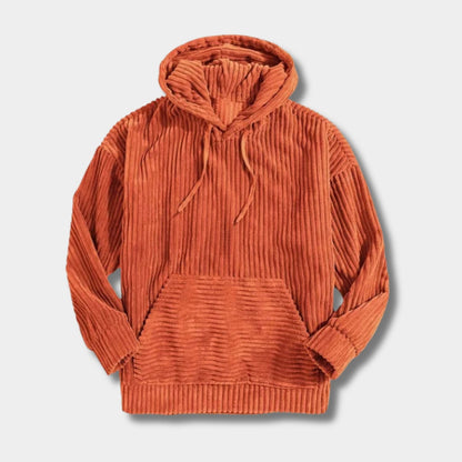Textured Corduroy Pullover Hoodie | Zyphhra