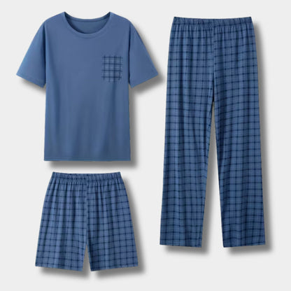 3-Piece Plaid Summer Pyjama Set | Zyphhra