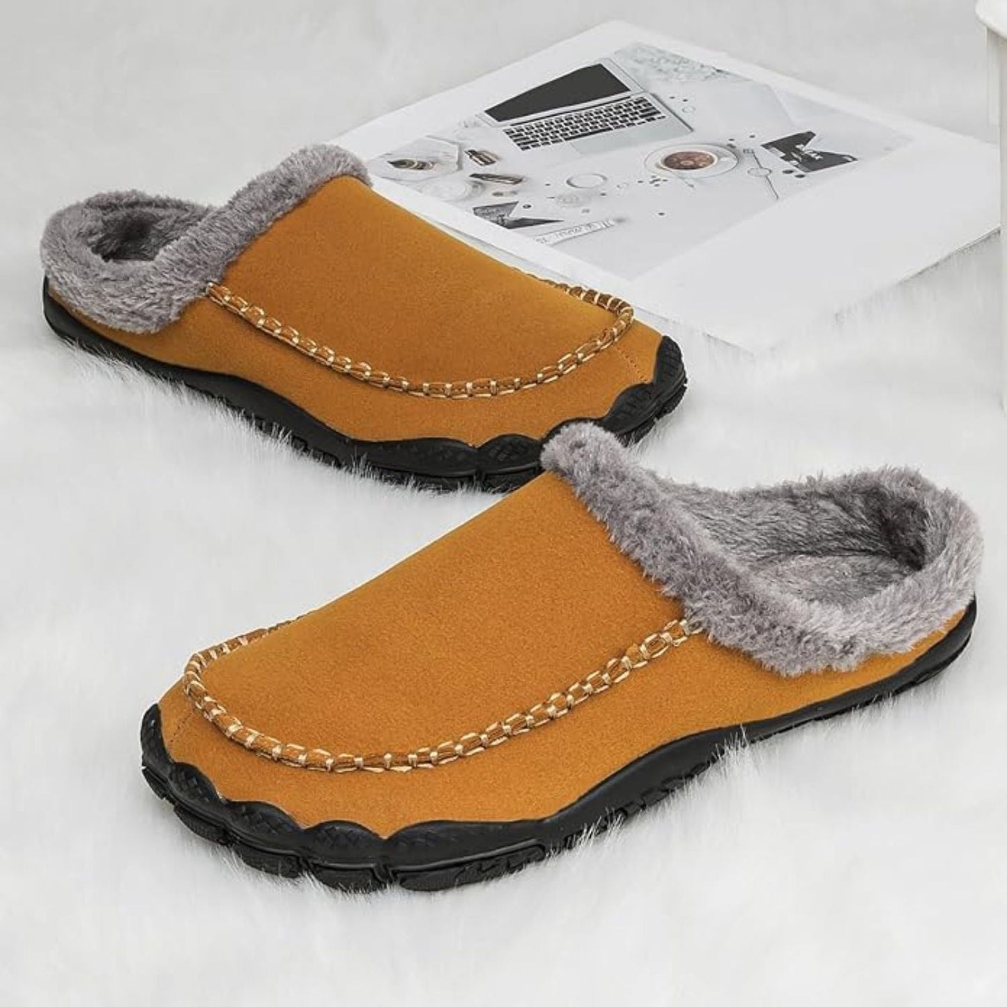 Fleece Lined Moccasin Slippers | Zyphhra