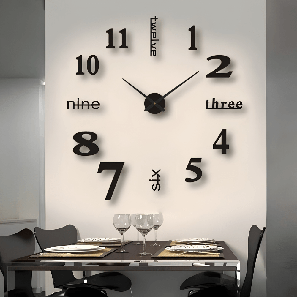 Minimalist Black Designer Wall Clock | Zyphhra