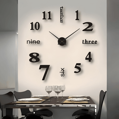 Minimalist Black Designer Wall Clock | Zyphhra