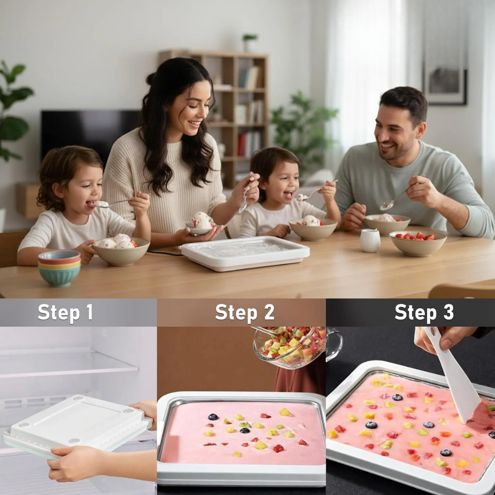 Compact Stainless Steel Ice Cream Roll Plate | Zyphhra