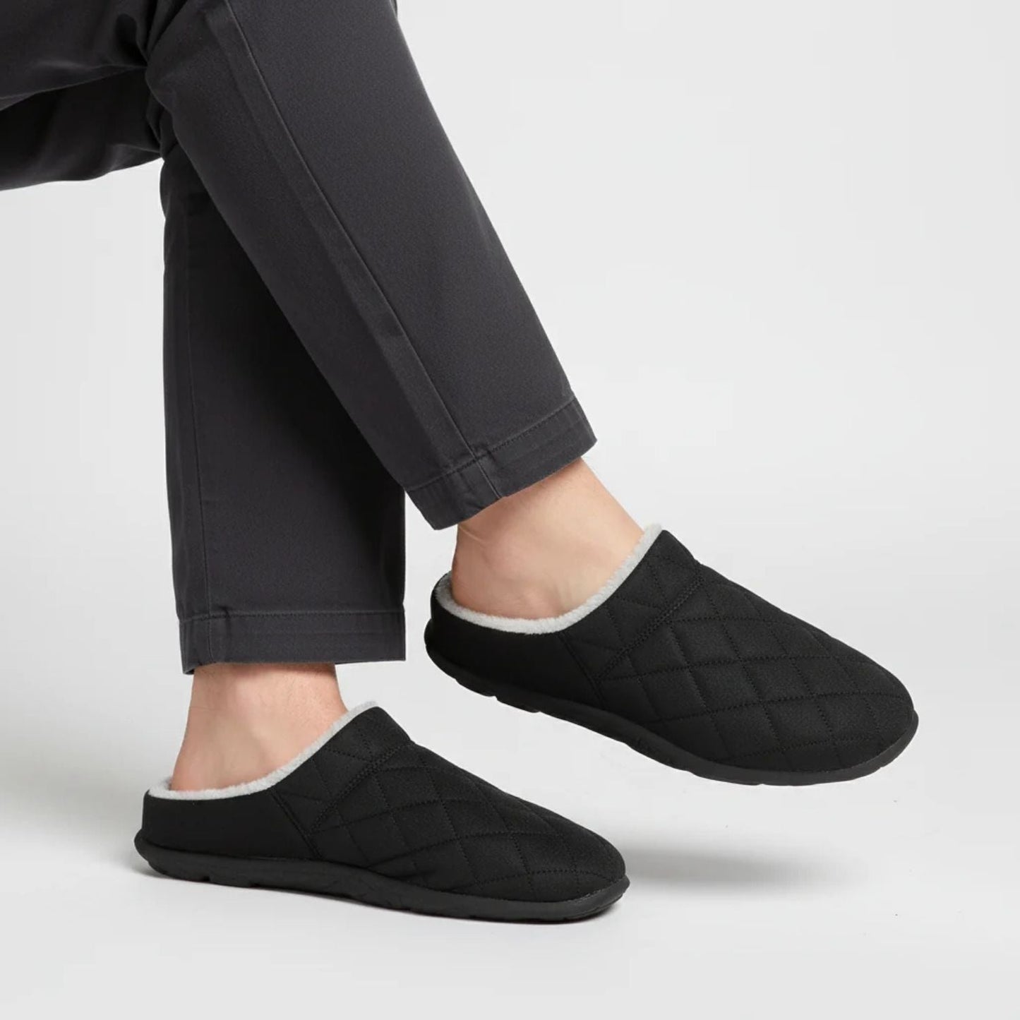 Quilted Plush-Lined House Slippers | Zyphhra