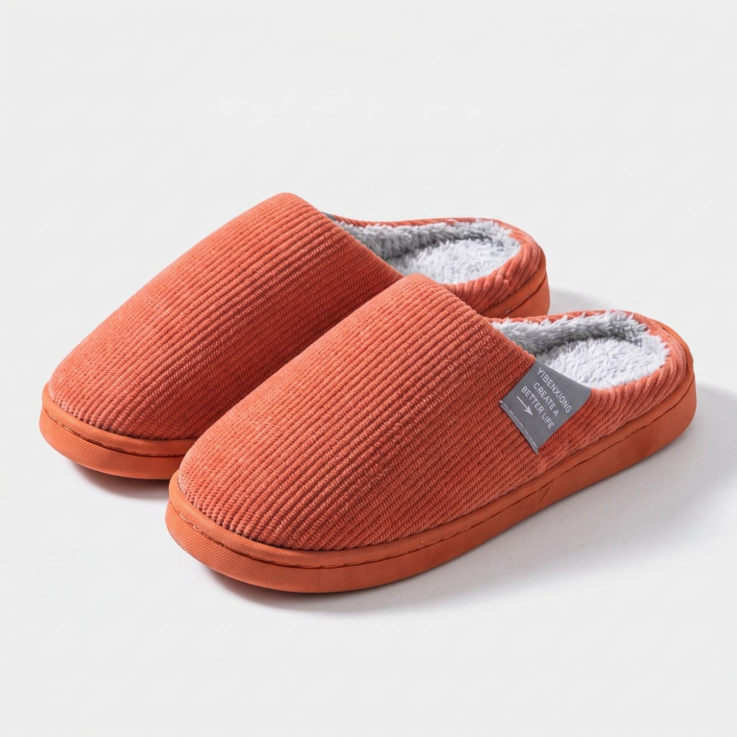 Ribbed Plush House Slippers | Zyphhra