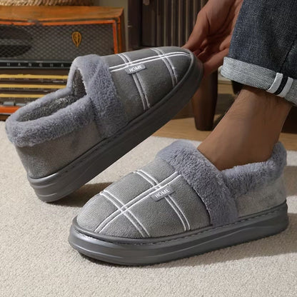 Plaid Fleece Slip-On Slippers | Zyphhra