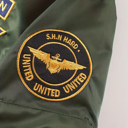 Embroidered Flight Aviator Jacket | Zyphhra