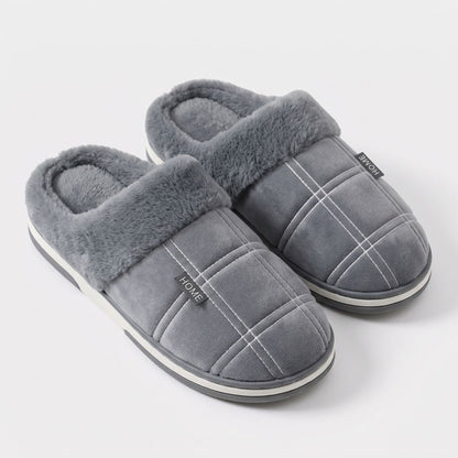 Padded Checked Fleece Slippers | Zyphhra