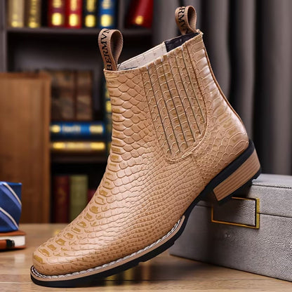 Croc Embossed Dress Boots | Zyphhra