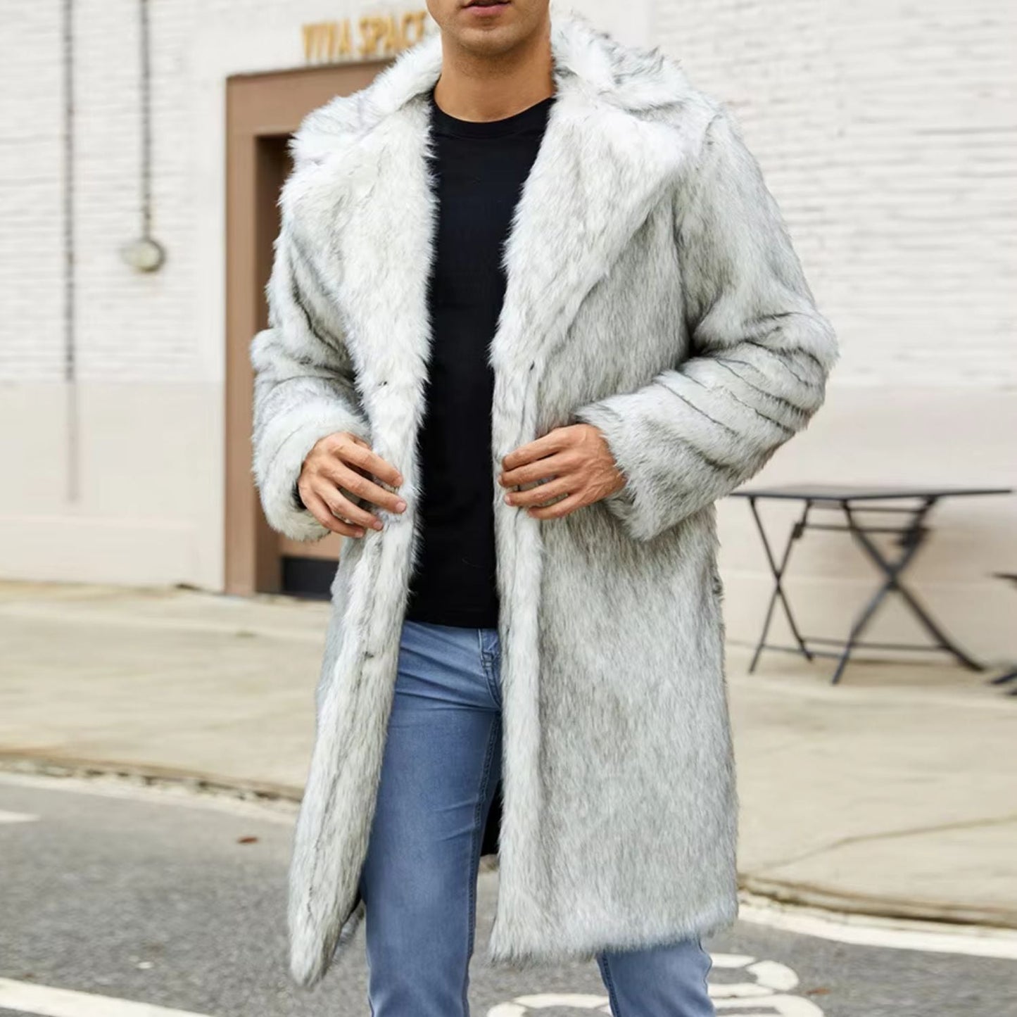 Wide Collar Shaggy Fur Coat | Zyphhra