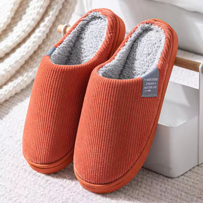 Ribbed Plush House Slippers | Zyphhra