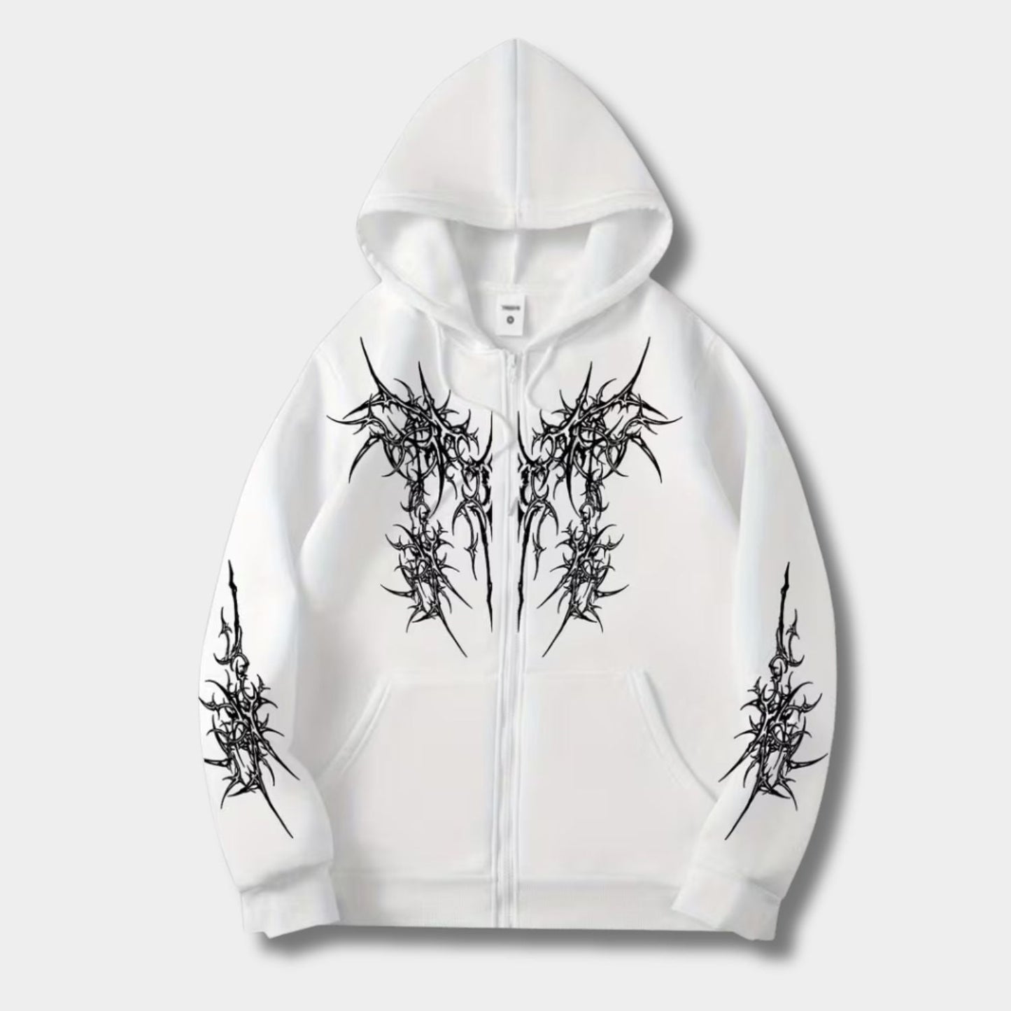 Gothic Dark Streetwear Zip Hoodie | Zyphhra