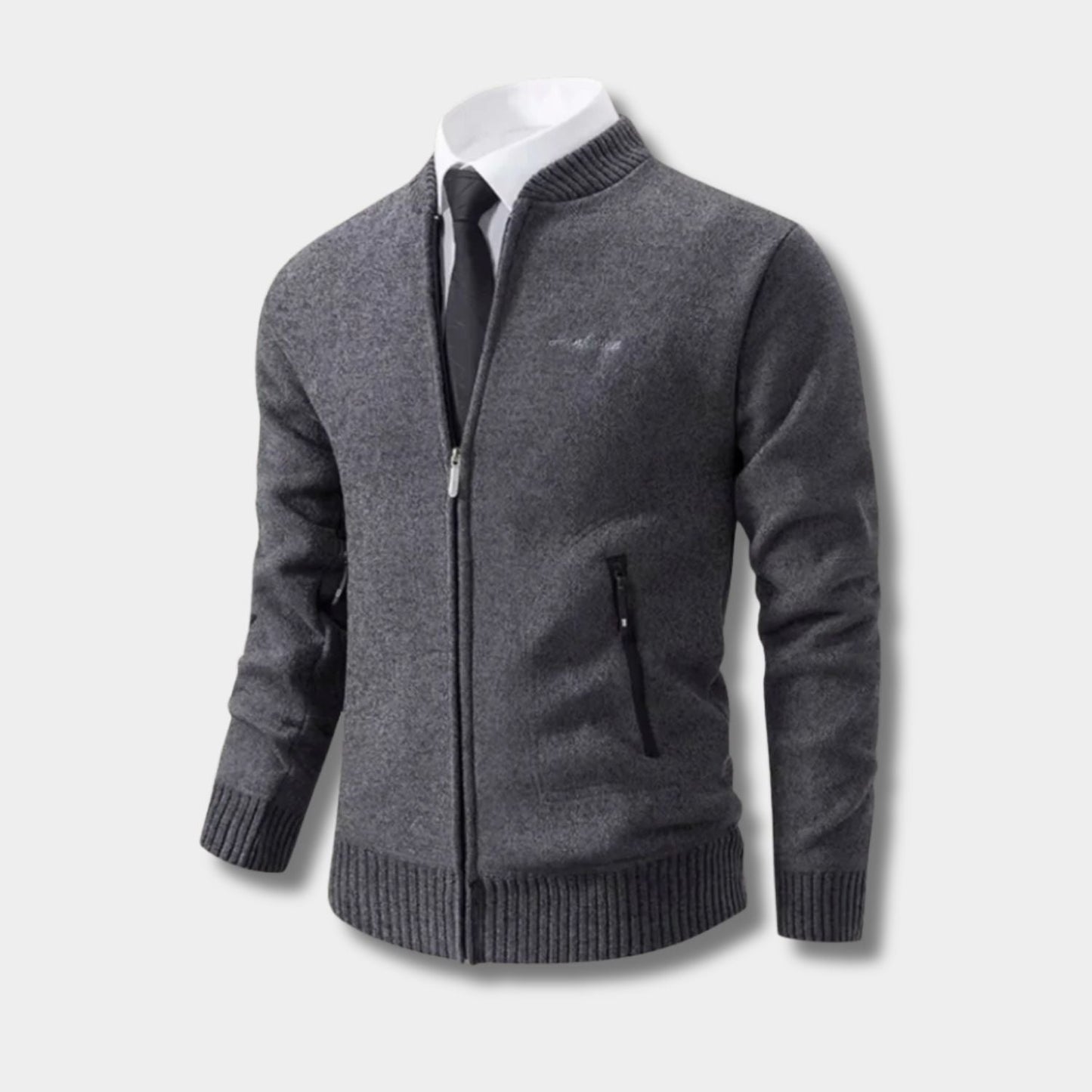 Geometric Zip Knit Cardigan | Zyphhra