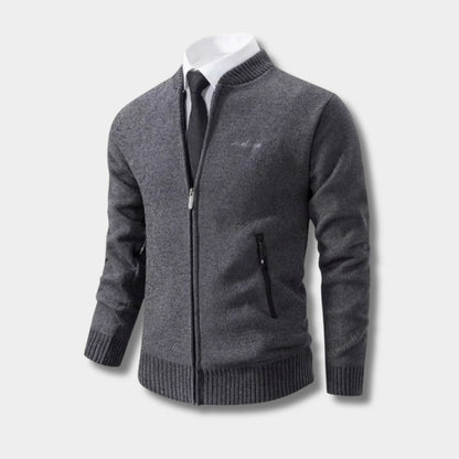 Geometric Zip Knit Cardigan | Zyphhra