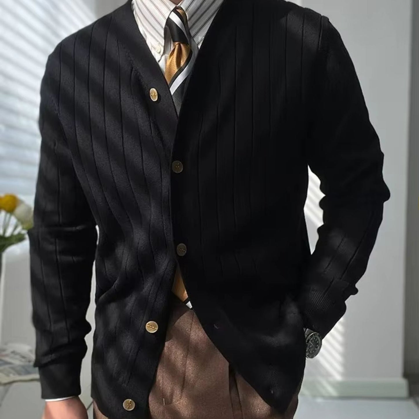 Slim Ribbed Knit Cardigan | Zyphhra