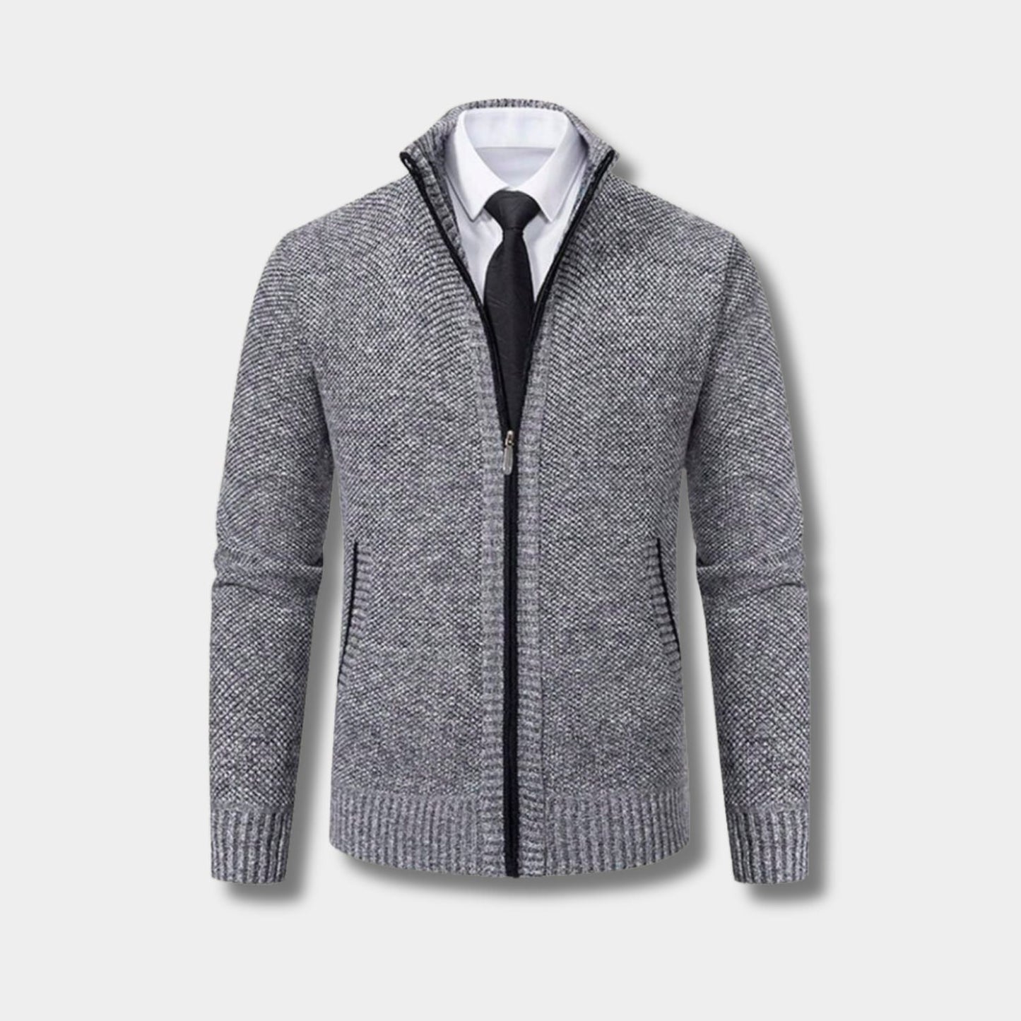 Zip-Up Mock Neck Cardigan | Zyphhra