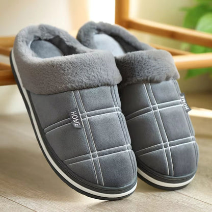 Padded Checked Fleece Slippers | Zyphhra