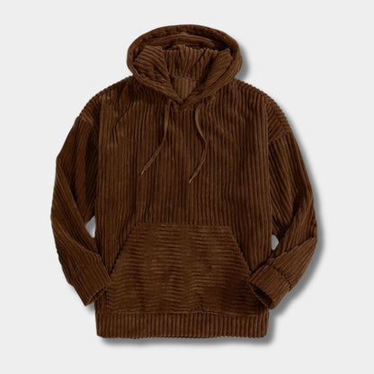 Textured Corduroy Pullover Hoodie | Zyphhra