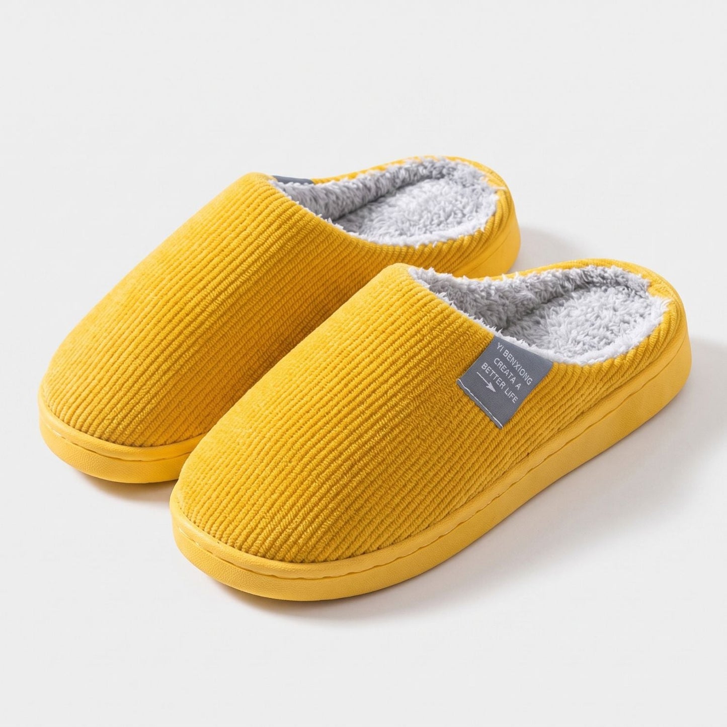 Ribbed Plush House Slippers | Zyphhra