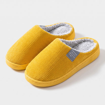 Ribbed Plush House Slippers | Zyphhra